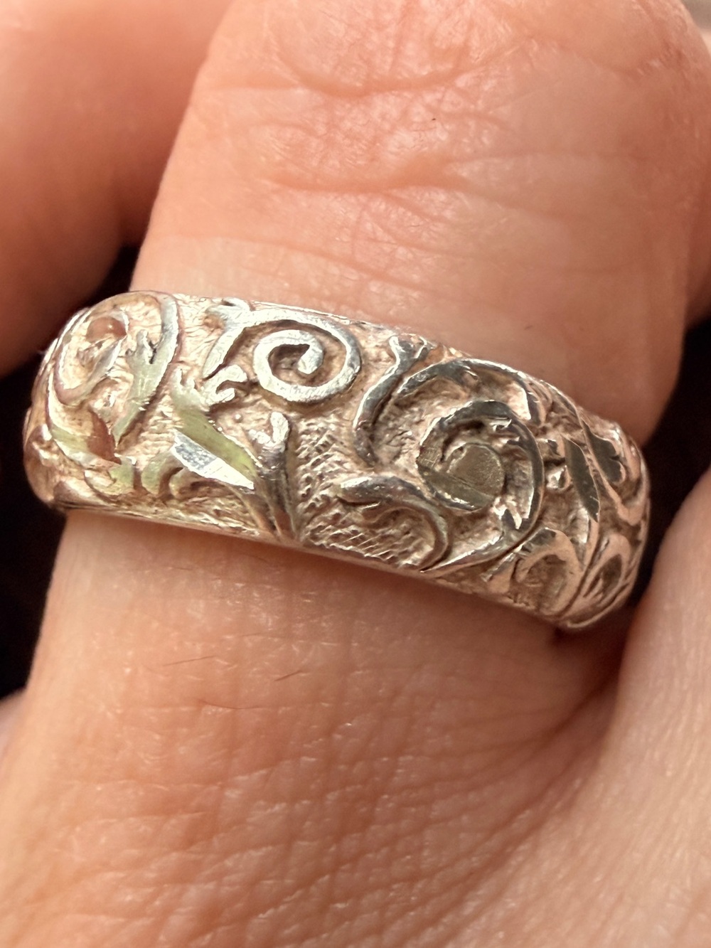 VTG Carolyn Pollack Relios Intricate Scroll Pattern Women's Band Ring sz7